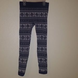 Foax Knit Winter Snowflake Paterned Leggings